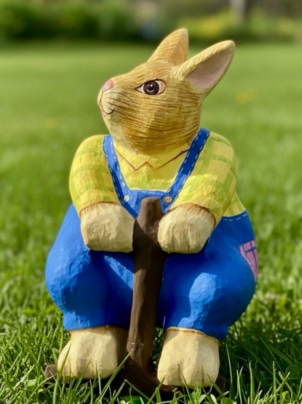VTG Dept 56 Paper Mache Easter Bunny Rabbit 14” X 10” Seasonal Decor Figure Read